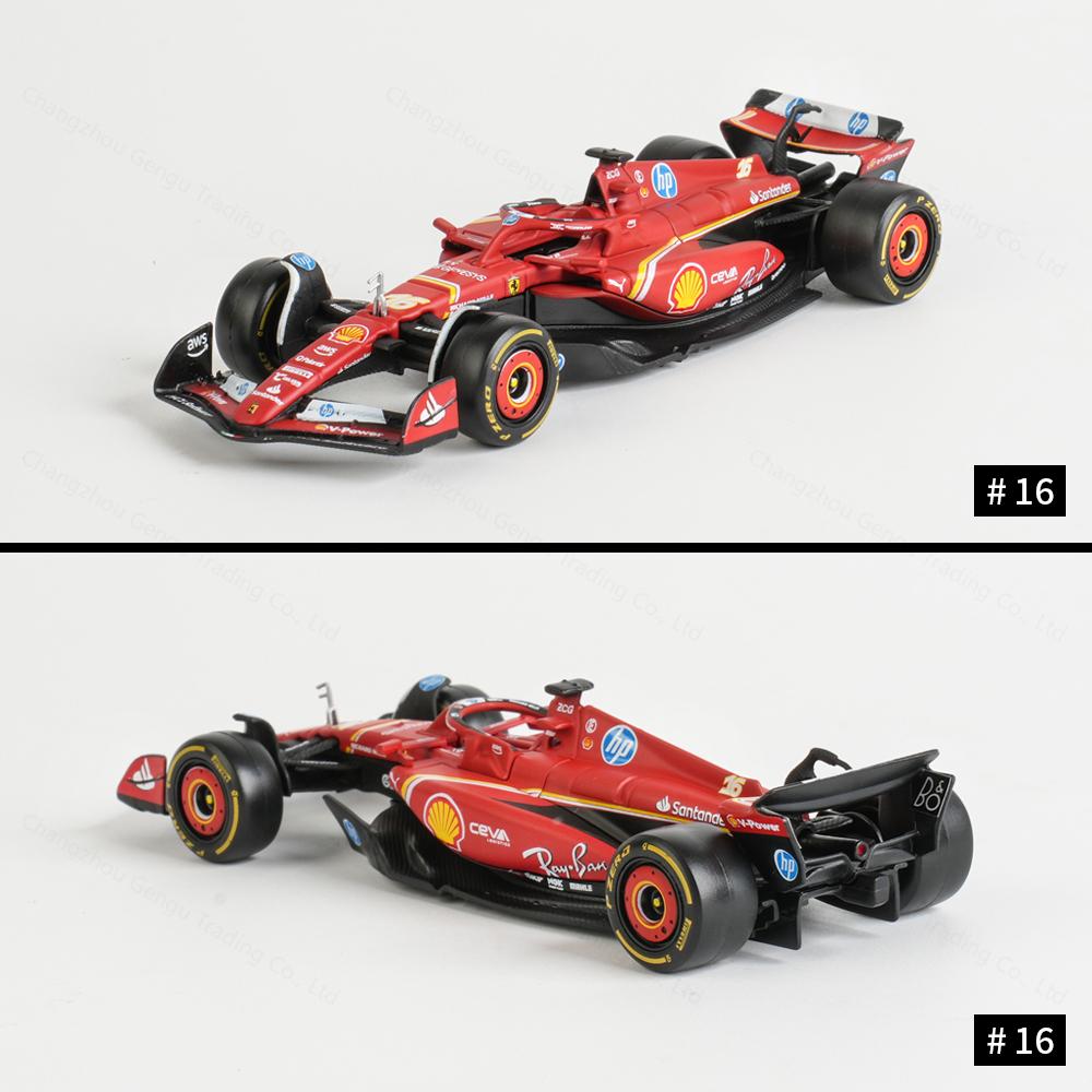 Bburago 1:43 Ferrari 2024 SF24 #16 #55 Samochód Wyścigowy F1 Formuła Statyczna Symulacja Metalowy Model Diecast