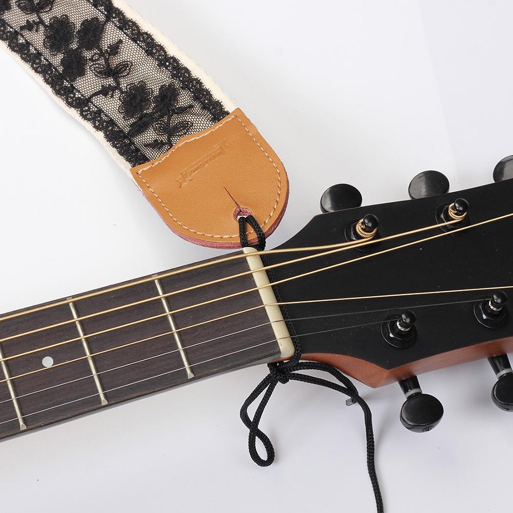 Guitar Strap Vintage Lace Pattern Shoulder Belt With Picks Universal For Bass Electric Acoustic Guitar