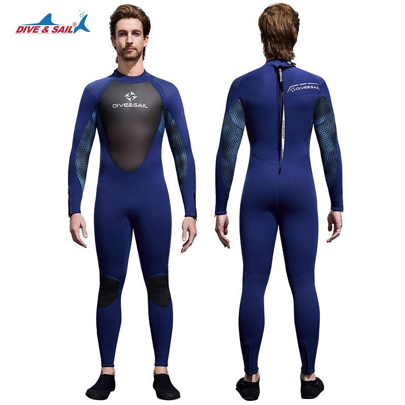 Diving Suit 3MM One-piece Long-sleeved Thick Warm Men's Cold-proof Snorkeling Surfing Swimsuit