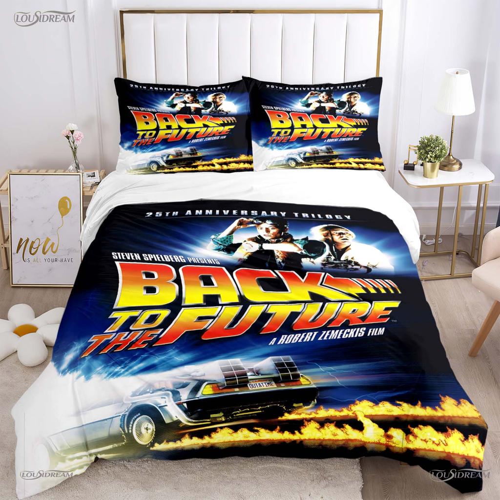 Regreso Al Futuro Ropa de Cama para Todas las Estaciones Funda Nórdica Relleno Juegos de Cama Funda de Colcha Suave y Fundas de Almohada Individual/Doble/Queen/King