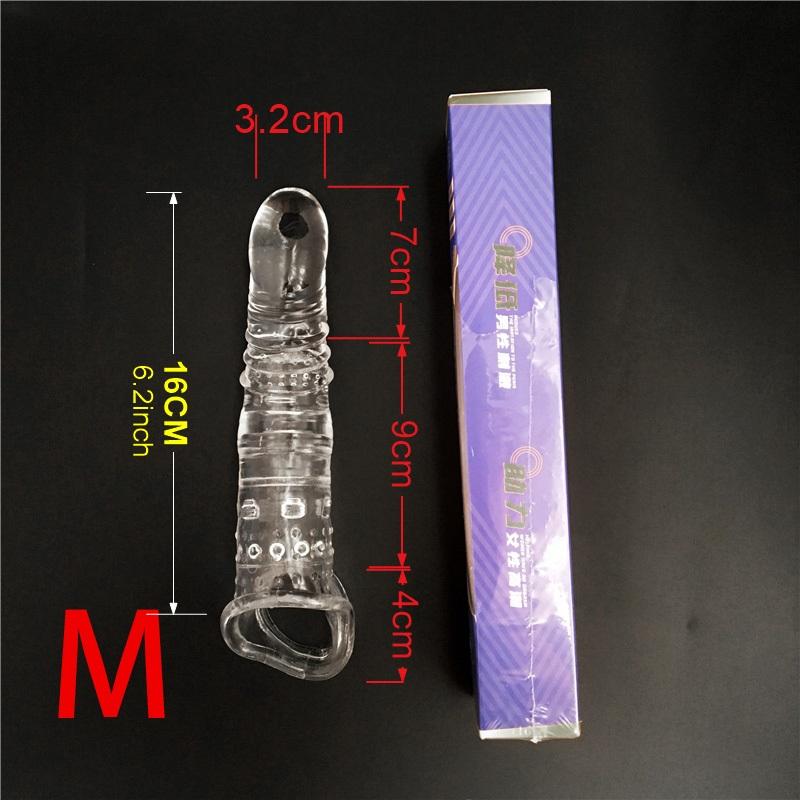 SML Elastic Penis Extension Sleeve Reusable Soft Delayed Ejaculation Condoms Penis Extender Big Dick Wearable Penis Thick Dildo