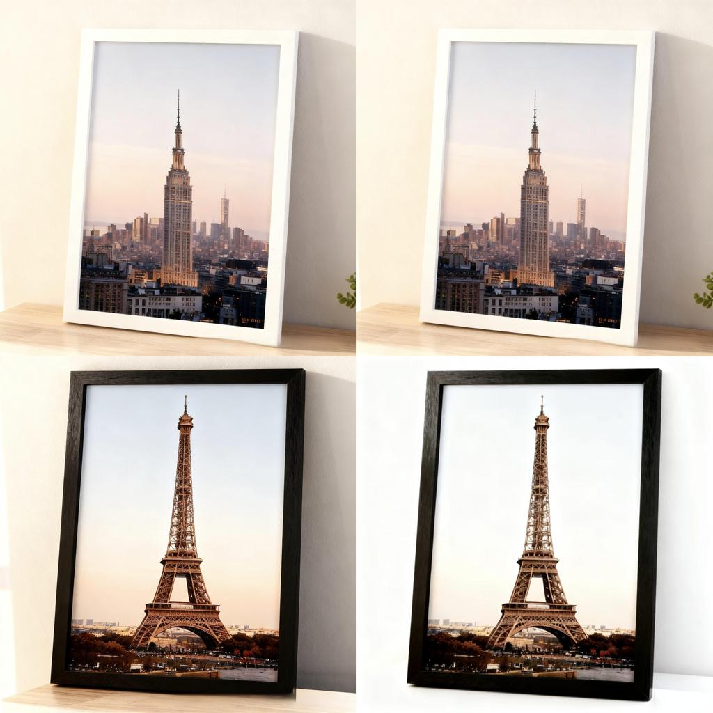 Modern Minimalist Photo Frame With Handmade Wood Finish For Living Room Wall Decor