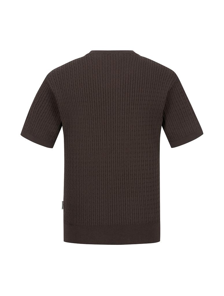 FERRAROMILANO Cable Round Sweater Brown (Am0Erd20257)