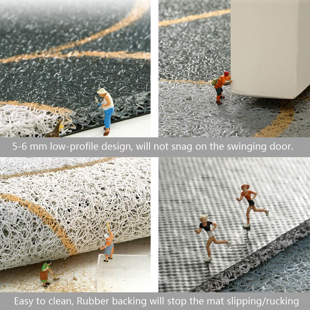 Forest Welcome Mat Entrance Carpet Indoor Outdoor Doormat Low Profile Door Rug Washable Non Slip Rubber Back Low Profile Mat