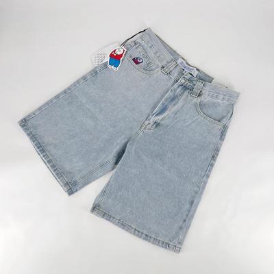 ZYLLO Retro Hip Hop Grafica Cartone Animato Streetwear Pantaloncini di Jeans Y2k Ricamo Larghi Jorts Harajuku Palestra Pantaloncini da Basket Uomo