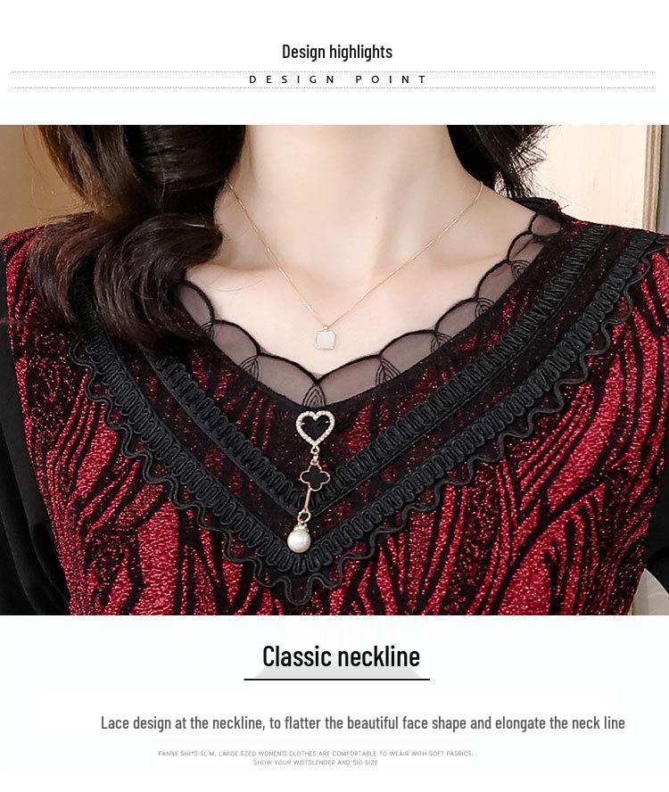 Fleece-Lined Slimming Plus Size Mid-Length Top - Autumn/Winter 2024 Korean Style