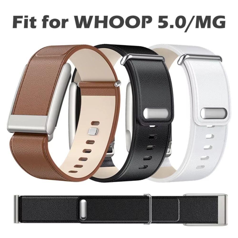 Adjustable Leather Strap Replacement Watchband Soft Fitness Band for Whoop 5.0/MG