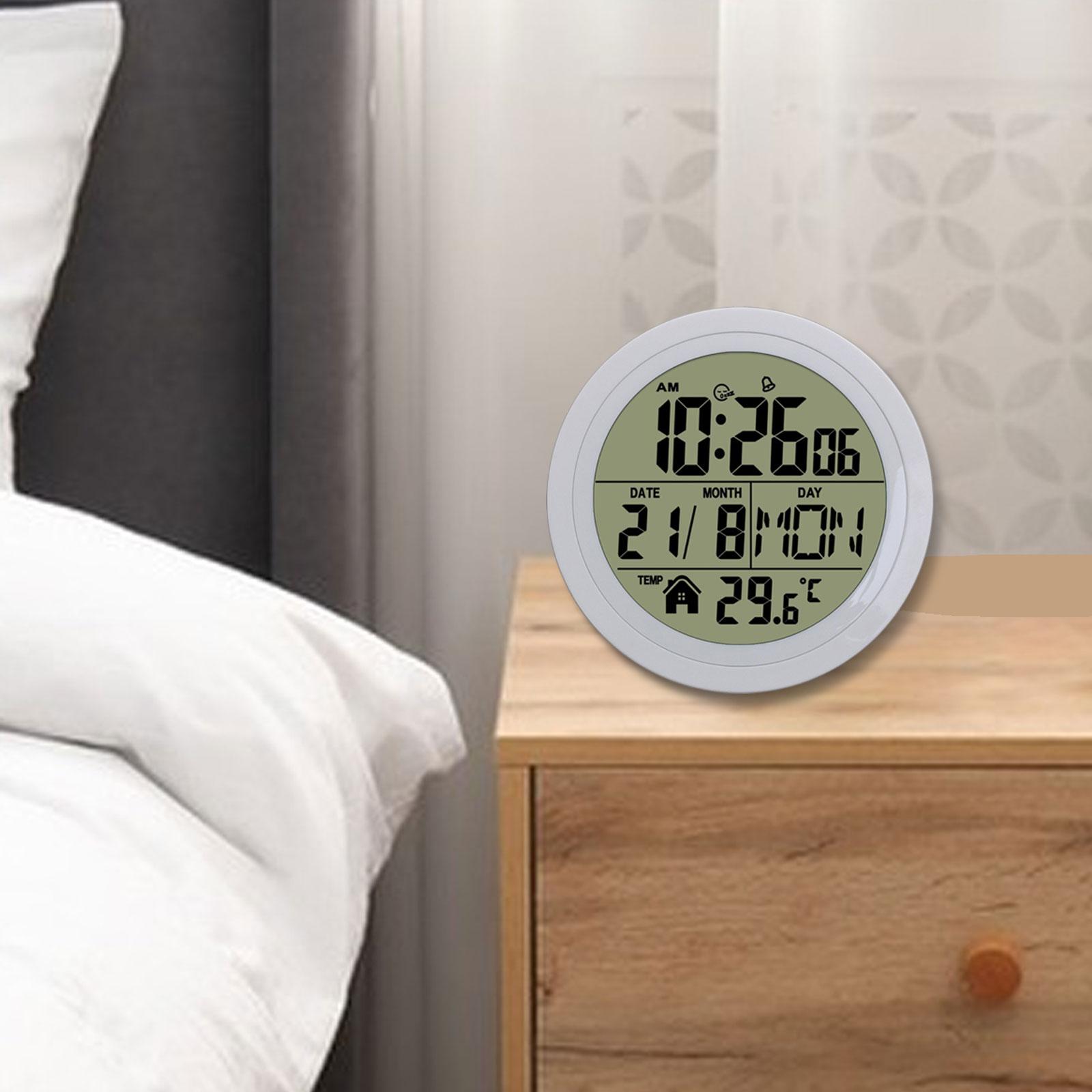 

Digital Alarm Clock Battery Powered Multipurpose Lightweight Wall Hanging Clock for Office Kitchen Bedroom Hotels Living Room белый