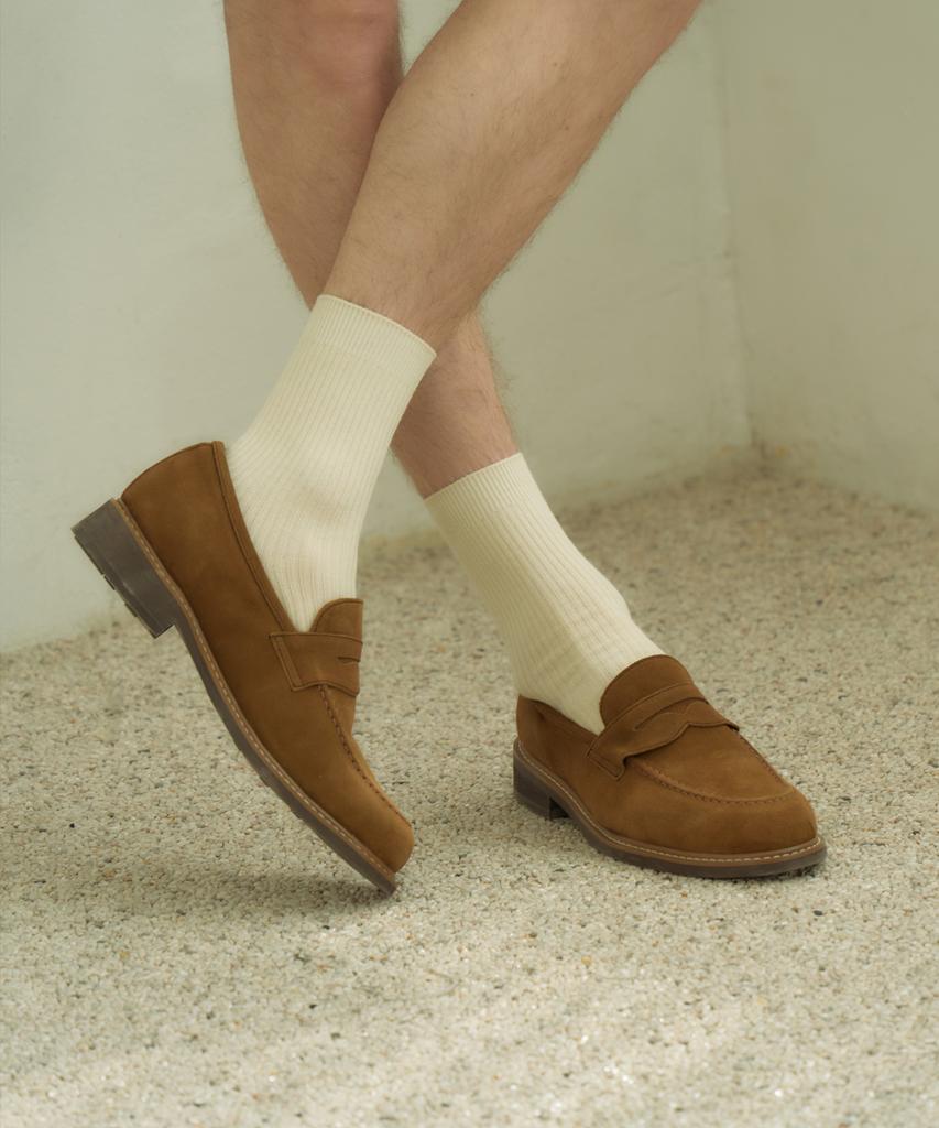 Customade 4Cm Suede Western Penny Loafers Brandon (Cr0091Snf)
