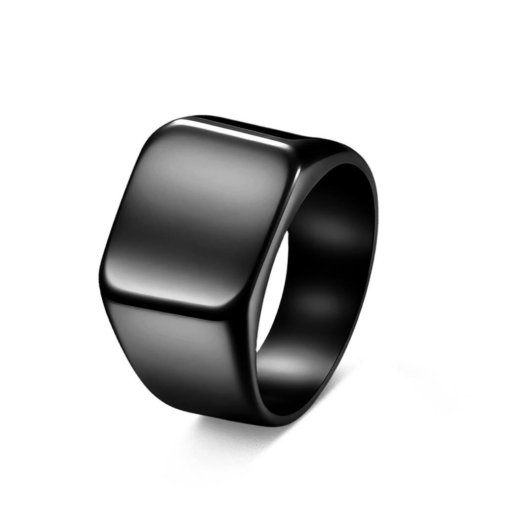 Embossed Men's Stainless Steel Rotatable Chain Ring - Trendy European & American Design