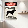 Bulldogge Warnung Metallschild - Blechschild im Vintage-Stil für Heimbar Wanddekoration, 8x12 Zoll, Schwarz Weiß Rot Farbschema
