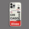 Funny World City Tourist Ticket Label Phone Case for iPhone 16 15 14 Pro Max Plus Dustproof Non-Slip Transparent Cover Fundas
