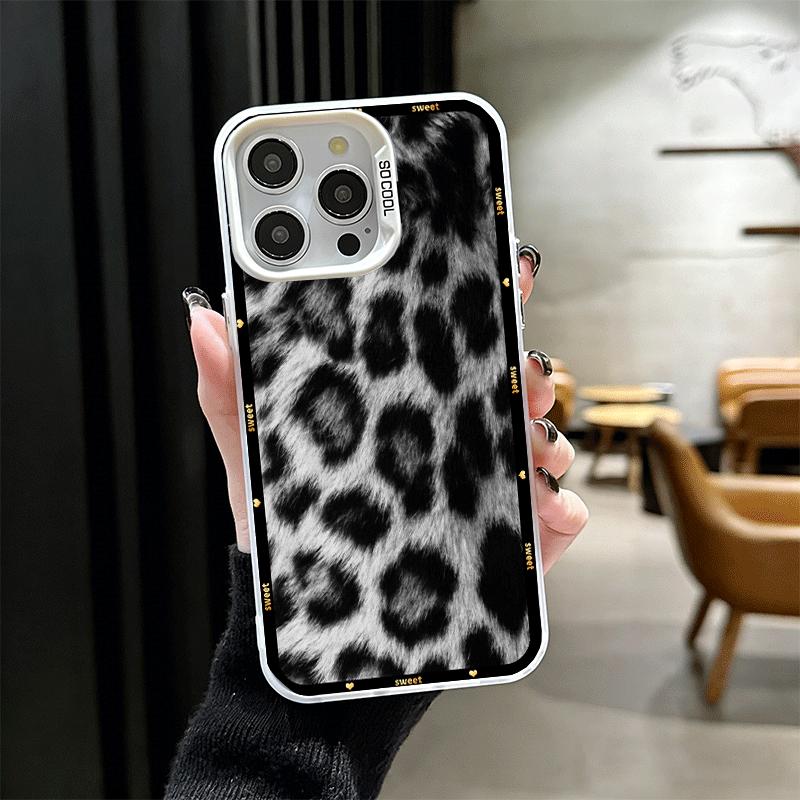 

Fashion Sweet Leopard Print Shockproof Phone Case for iPhone 17 Air 16 16E 15 Pro Max 14 Plus 13 Mini 12 Back Cover Anti Fall Fu iPhone 13 Pro Max