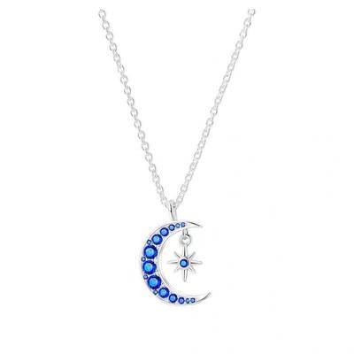 Europäische Blaue Mond Zirkon Diamant Halskette - Elegante, Vielseitige Schlüsselbein Kette für Damen