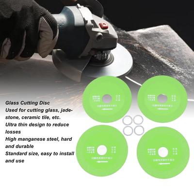 Garosa 4Pcs Glass Cutting Discs for Angle Grinder 4 Inch High Manganese Steel Saw Blade Cutting Wheel Thin Saw Blade Wheel for Ceramic Jadestone Wine