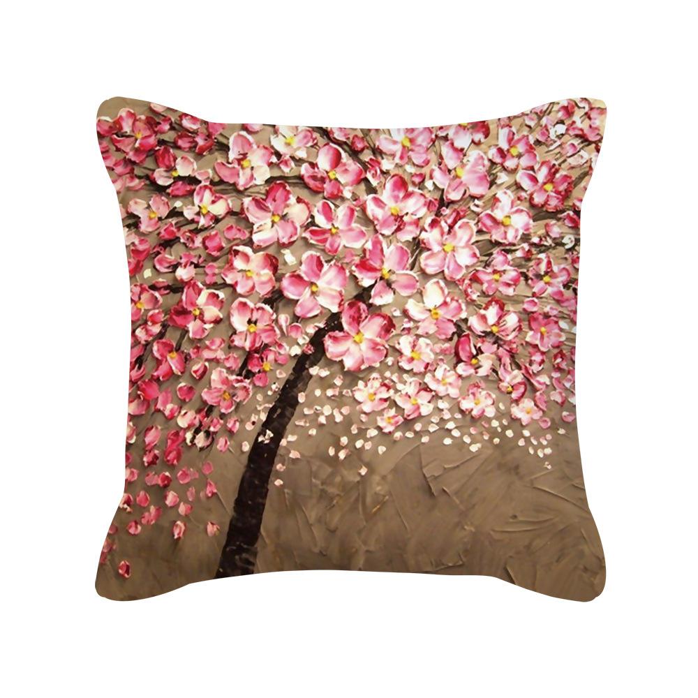 Ins Nordic Oil Painting Color Tree Sofa Pillow Cover Cushion Cushion Cover New Household Products