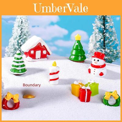 Conjunto Divertido de Miniaturas de Natal em Resina - Papai Noel, Boneco de Neve, Casa na Árvore - Para Decoração de Feriados