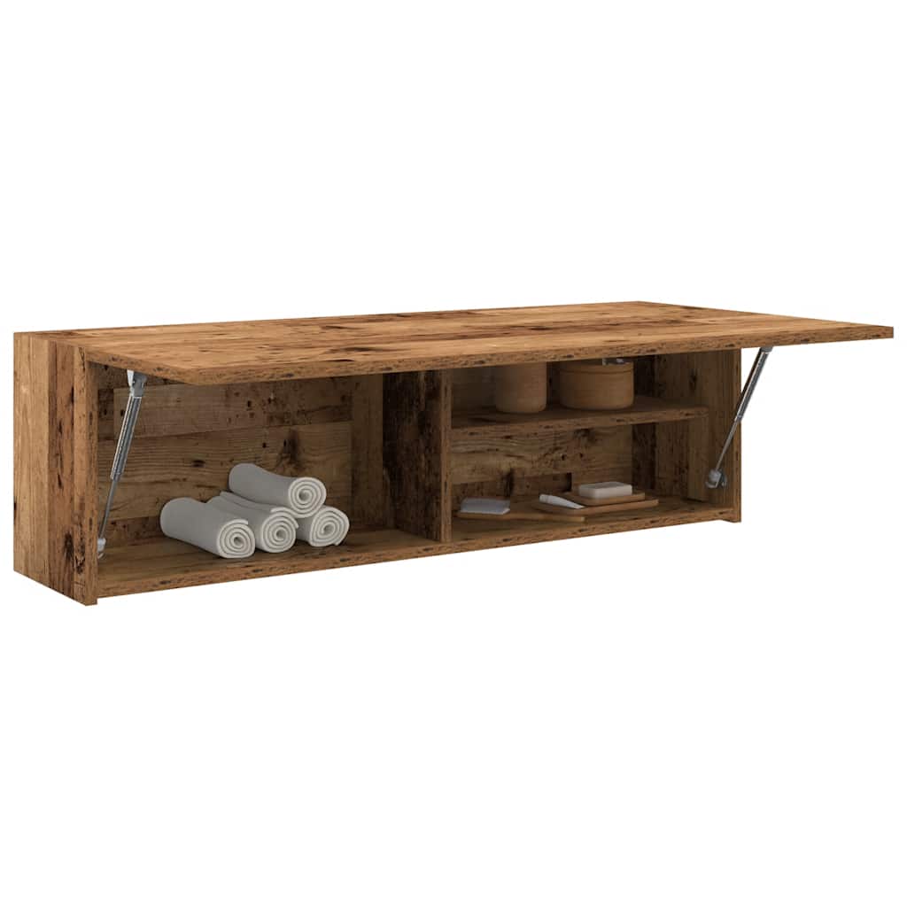Bathroom Wall Cabinet Reclaimed Wood Look 100x25x30 cm Engineered Wood