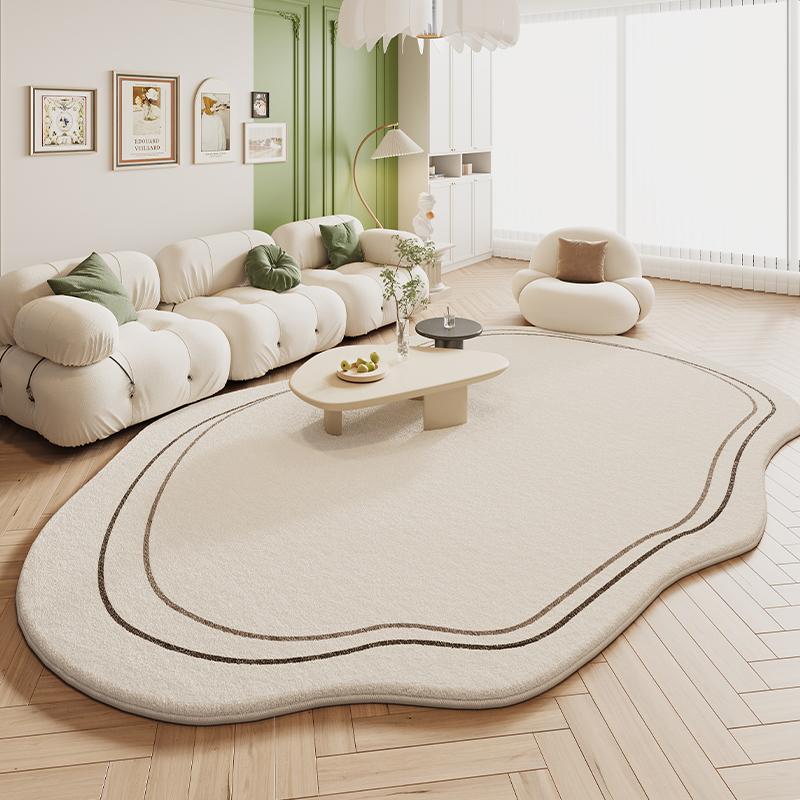 Green Carpet Living Room Shaped Cream Style  New Plush Irregular Bedroom Bedside Floor Mats Home Decoration