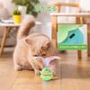 LIFLIX Cat Toy, Solitaire Play, Automatic Cat Teaser with Feathers, Electric Toy, Rotating, USB Rechargeable, Sound Emitting, Light Up, Green