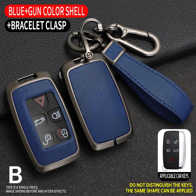 Car Key Case Cover Fob Skin Holder For Jaguar XE E-Pace XJ XF C-X16 V12 XJL F-TYPE Guitar Land Rover Range Rover Sport Evoque