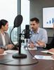 ROTKUEIEE Desktop Microphone Stand Shock Mount Pop Filter Adjustable Noise Telescopic Design for Condenser Suitable for and Includes Microphone Holder