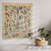 Mixweer Vintage Wildflower Vertical Tapestry for Bedroom Colorful Wall Hanging Aesthetic Wall Art For Room Decor, 51.2 x 59.1 Inch (Flower Pattern)