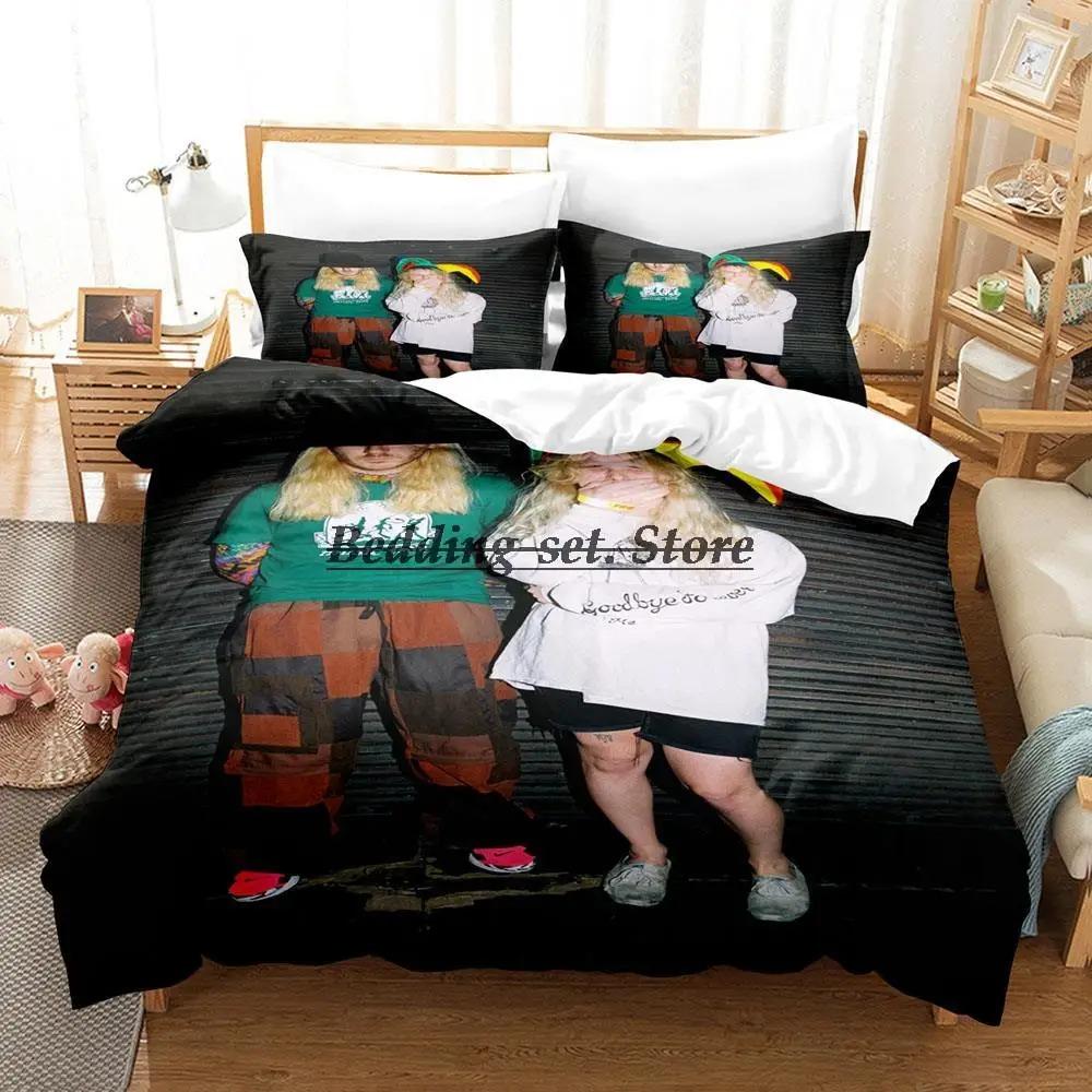 Conjunto de Cama 100 Gecs Solteiro Twin Completo Queen King Size Conjunto de Cama Aldulto Criança Quarto Conjuntos de Capa de Edredom Estampa 3D Conjunto de Lençol de Cama Anime