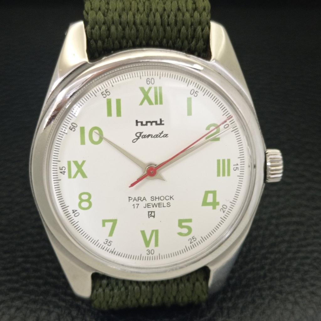 VINTAGE HMT JANATA HAND-WINDING INDIAN MENS WHITE COLOR DIAL WATCH a700095-5
