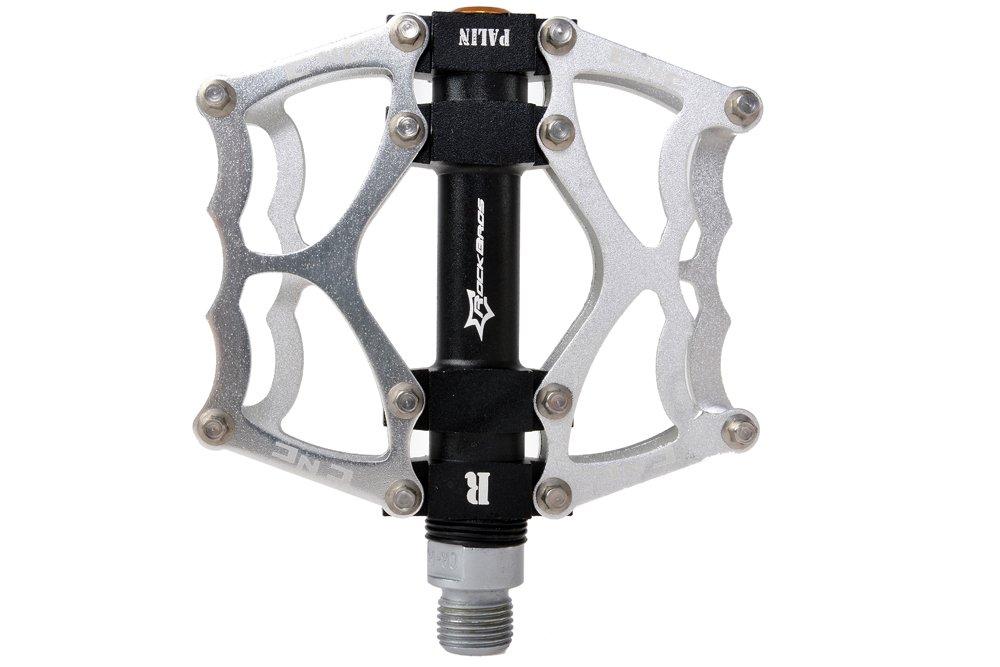 ROCKBROS Kolo Cross Hliníkové s Pedály, Kolo/MTB, Slitina, Lehké, Protiskluzové, Ložiska, 9/16" (stříbrný)