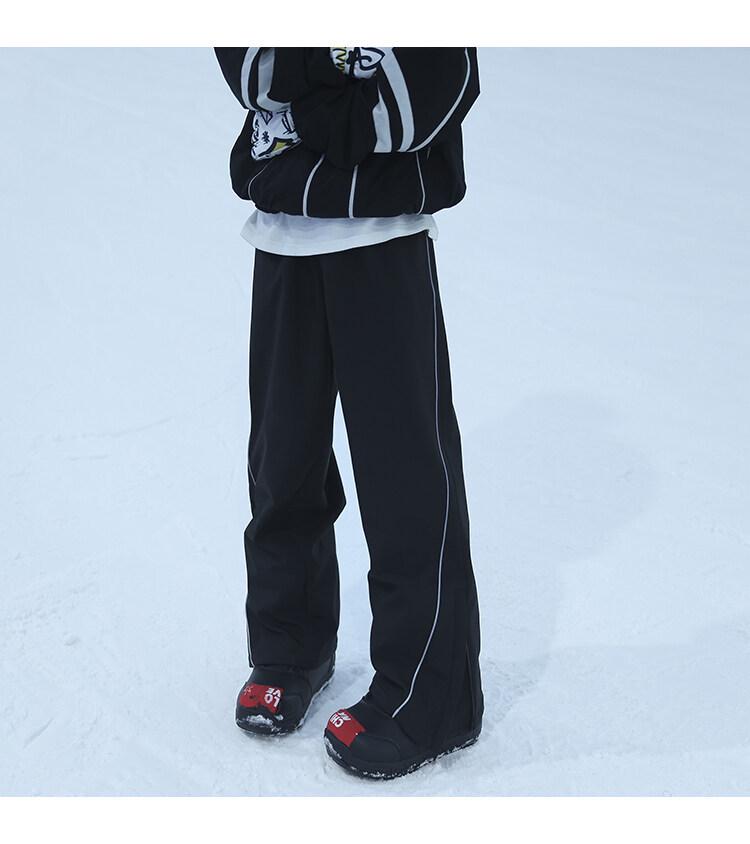 Mit Fleece gefütterte Skihose für Damen & Herren: Winddichte, Wasserdichte, Schneesichere Winter-Shell