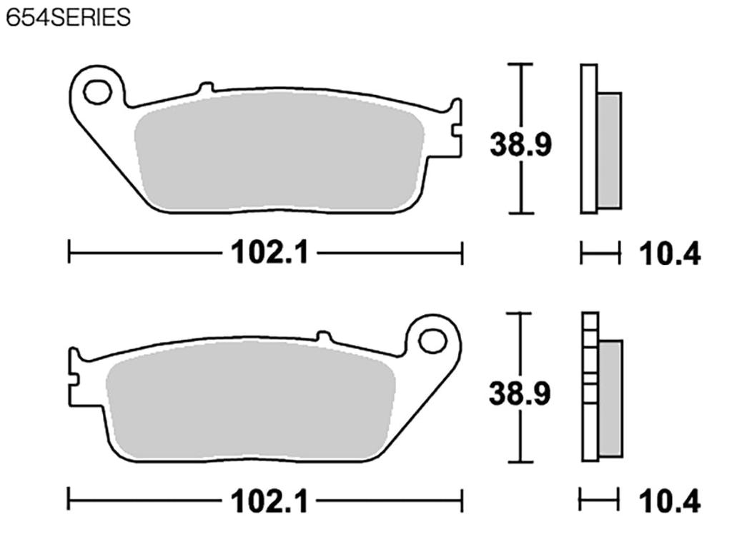 Kitaco SBS Brake Pad 654HF Ceramic Shadow 400 Shadow Slasher CB400 Foreshadow 750/1100 Etc 777-0654000