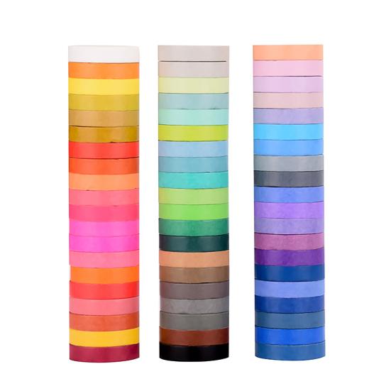 60 Rolls Washi Tape 8mm Wide Rainbow Colored Painters Masking Tape Colorful Decorative
