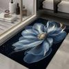 VIKAMA Luxury Blue Flower Bathroom Floor Mat Bathroom Shower Room Water Absorption Quick Drying Carpet Home Decoration