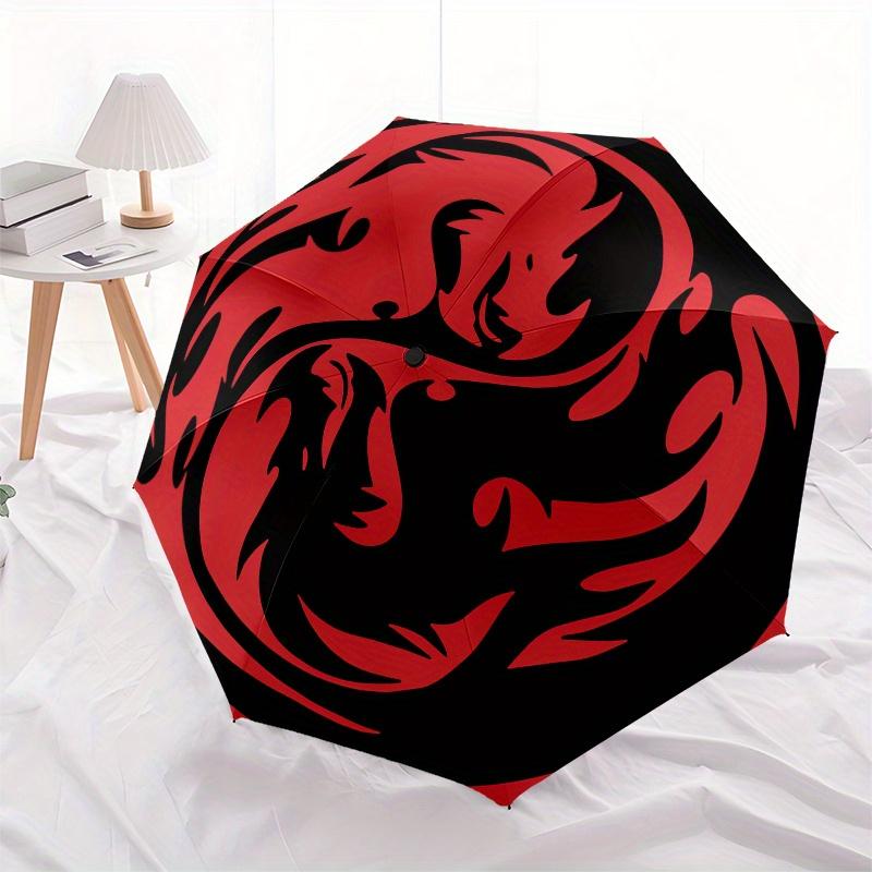 Yin Yang Phoenix Symbol T-Shirt - Spiritual Balance DesignUmbrella, Portable 3-Fold Umbrella for Men & Women,Christmas Gift ES220