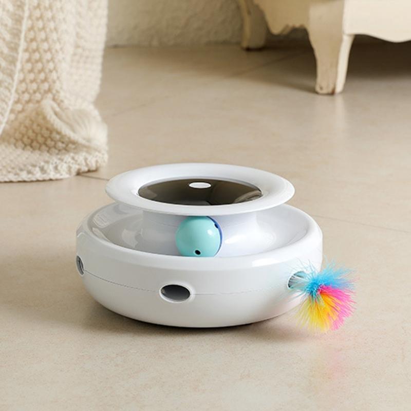 Creative Electric Pet Funny Cats Training Turntable Toy Teasing Kitten Interactive Puzzle Spinning Game