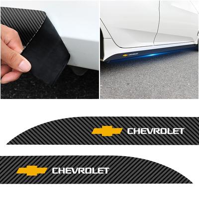 Carbon Car Door Side Skirt Sill Stripe Sticker Anti-scratch Refit Sticker For Cruze Equinox Captiva Trax Malibu Tahoe Impala Sonic