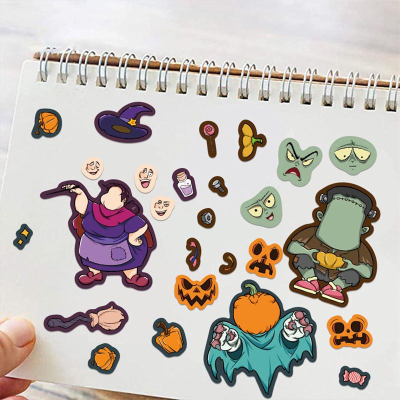 8 Sheets Halloween Stickers Waterproof Vinyl Zombie Vampire Pumpkin Demon Decals Sticker DIY for Water Bottle Laptop Luggage Skateboard Phone