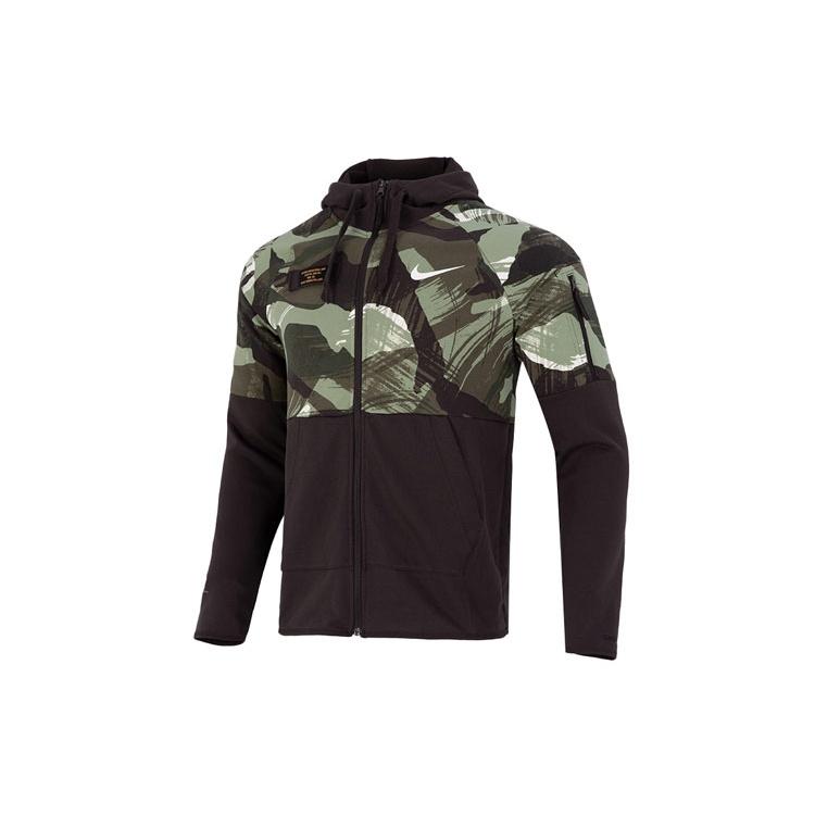 Men s Nike Dri-FIT Casual Splicing Camouflage Fleece Hooded Jacket Black DQ4791-220 M