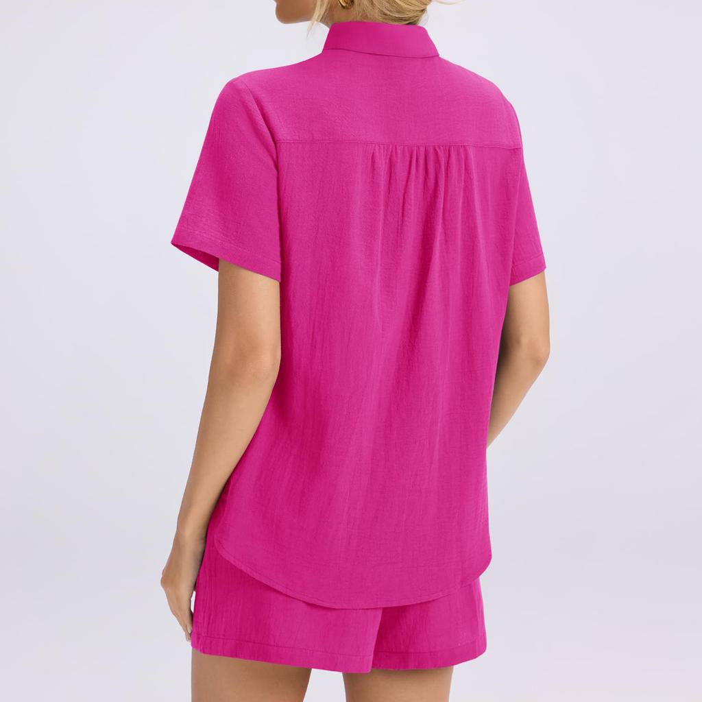 Women's Casual Fashion Short-Sleeve Set With Pockets