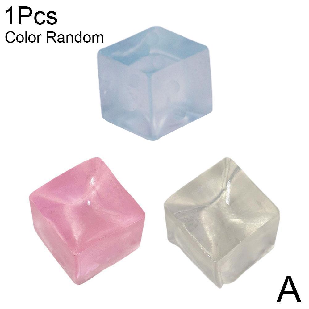 Toy Squeeze Ice Clear Ice Cubes Squishy Toys Fidget Toy Ice Block Stress Ball Toy Transparent Cube Stress Easing Squeeze Toy