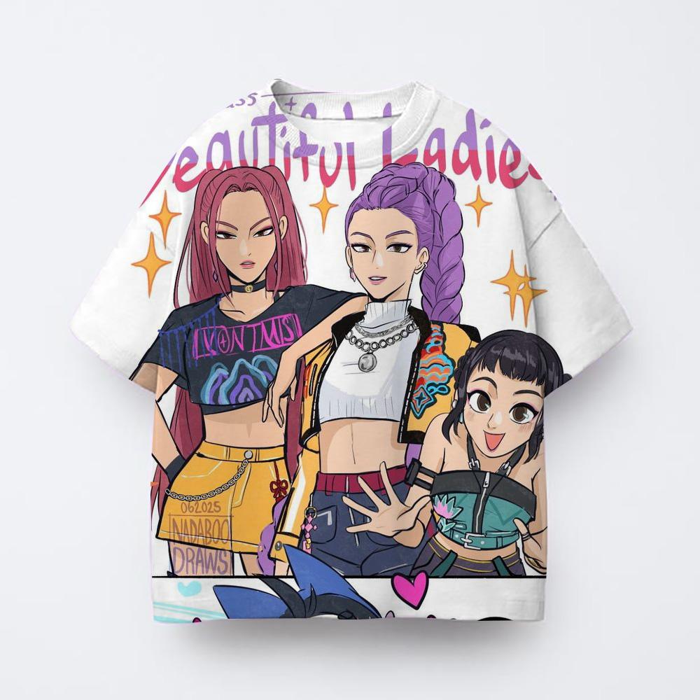 Cute Cartoon Saja Boys T-shirts Kpop Demon Hunters T Shirt Kids Boy Girl Summer Short Sleeve Round Neck Tops Children's Clothing