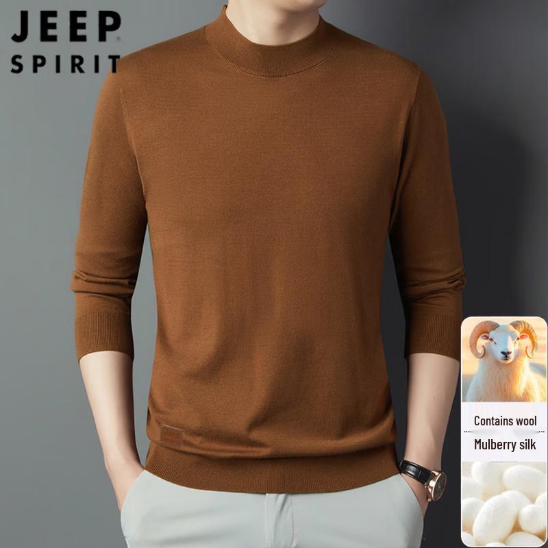 JEEP SPIRIT Men s Long Sleeve Round Neck Knit Sweater 125/185