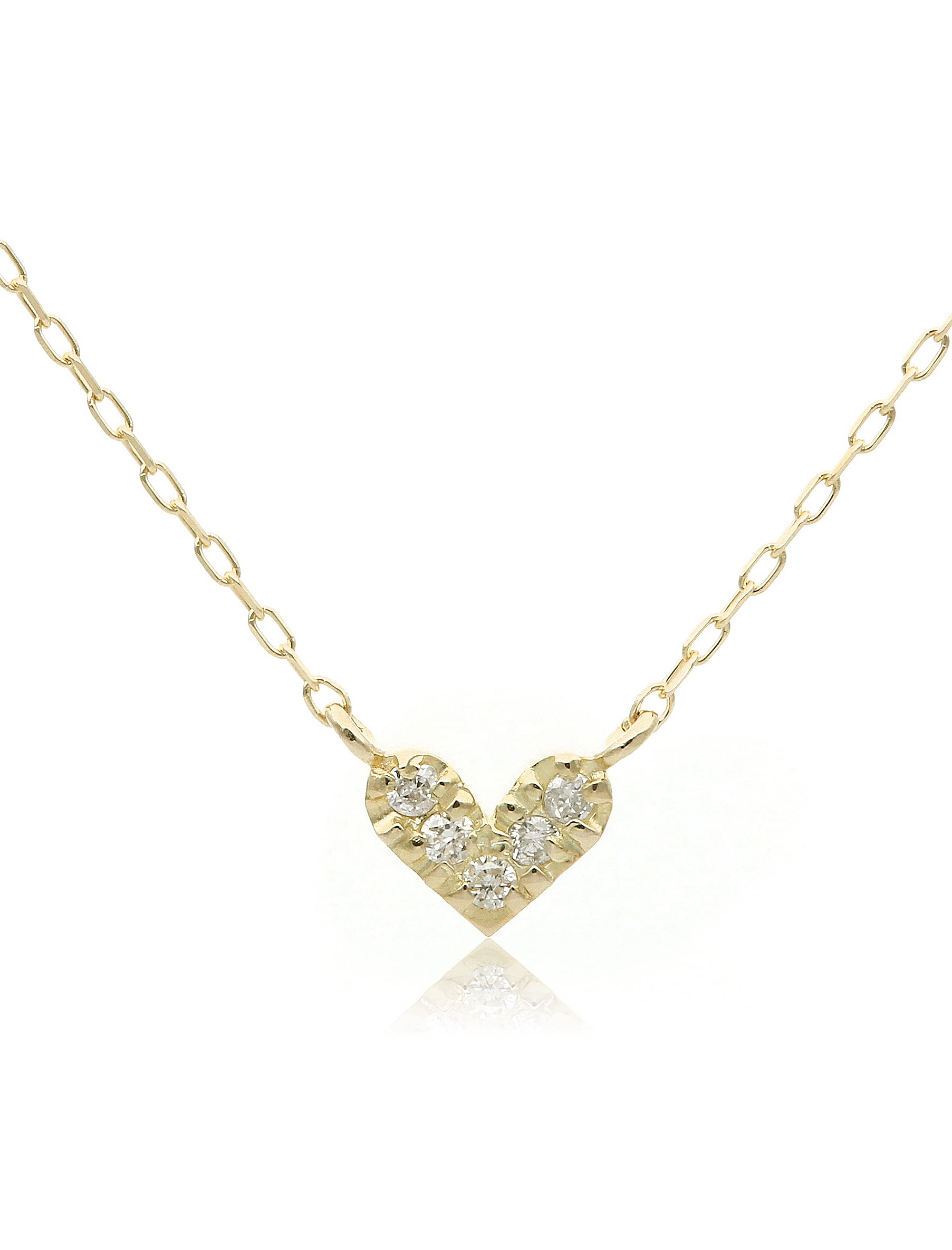 

K10 Yellow Gold Heart Diamond Necklace L&Co 66-7600 золотий