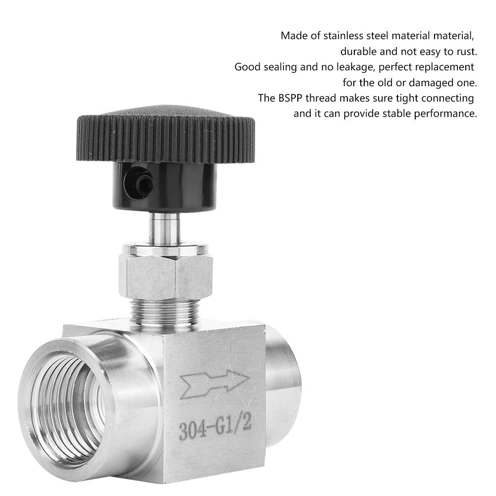 Stainless Steel BSPP Female Thread Straight Needle Valve for Water Gas Oil Transmission(Type D)