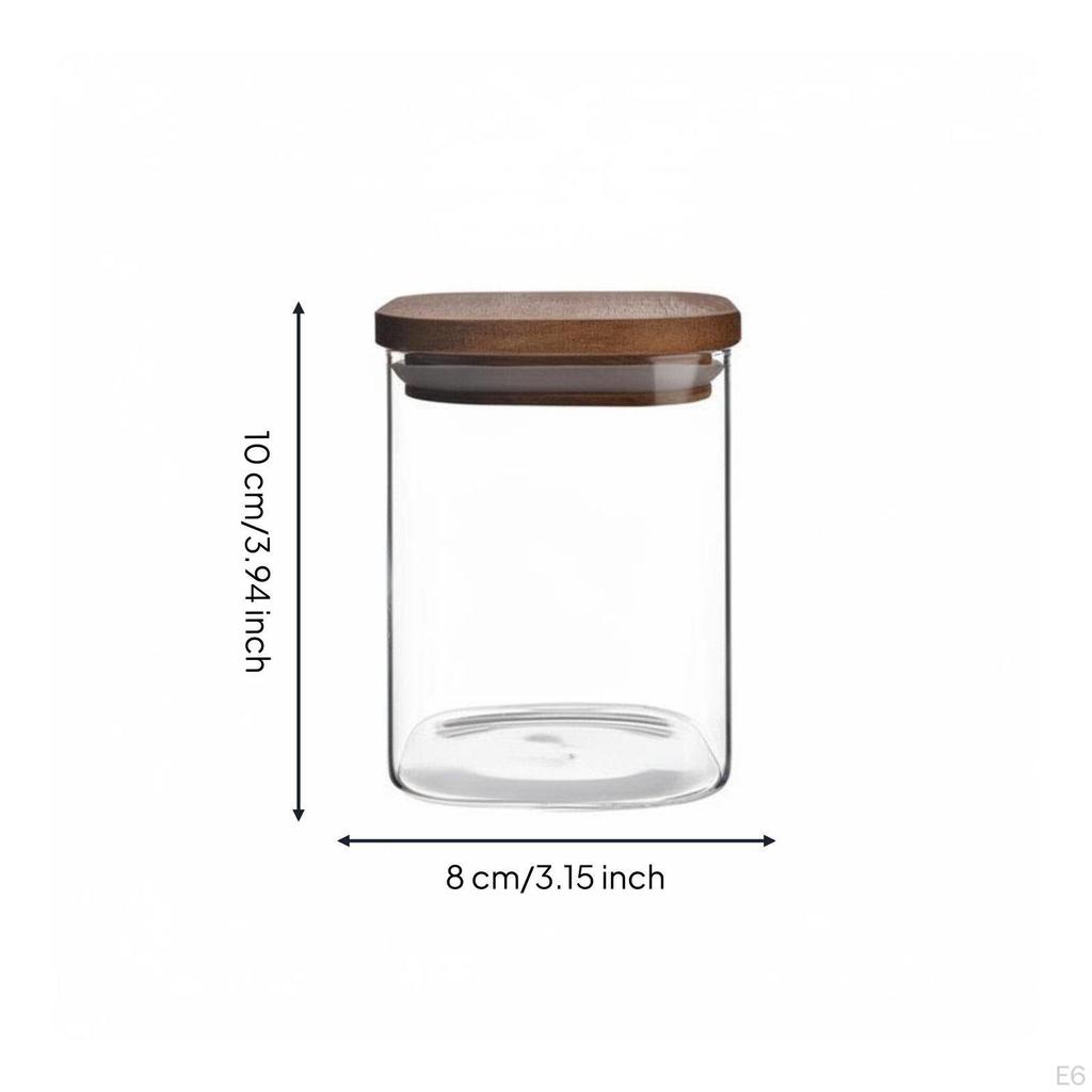 Borosilicate Glass Jar Square Canister Easy to Clean Pantry for Cafe 6060mm