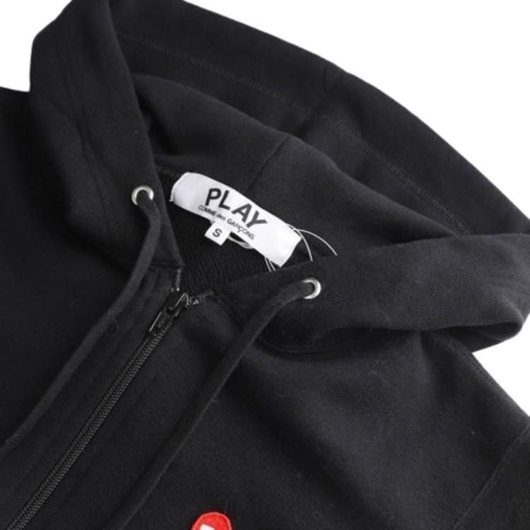 Comme des Garçons PLAY (WMNS) Sudadera con capucha y cremallera COMME des GARCONS PLAY con Corazón Familiar Rojo 'Negro' para Mujer AZ-T293-051-1