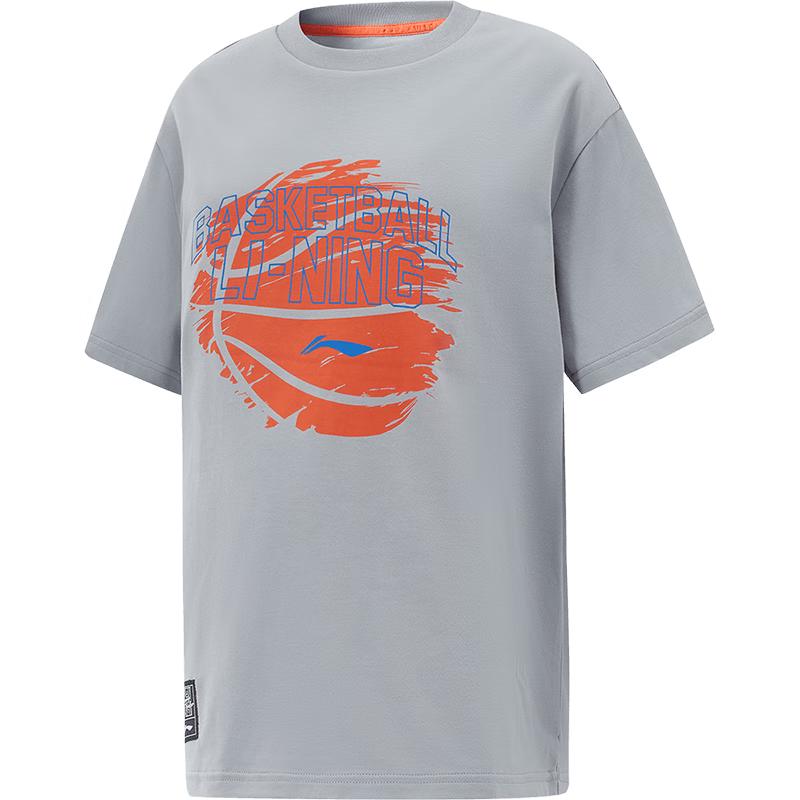 Li-Ning Детская футболка с коротким рукавом, впитывающая пот, из баскетбольной серии 130