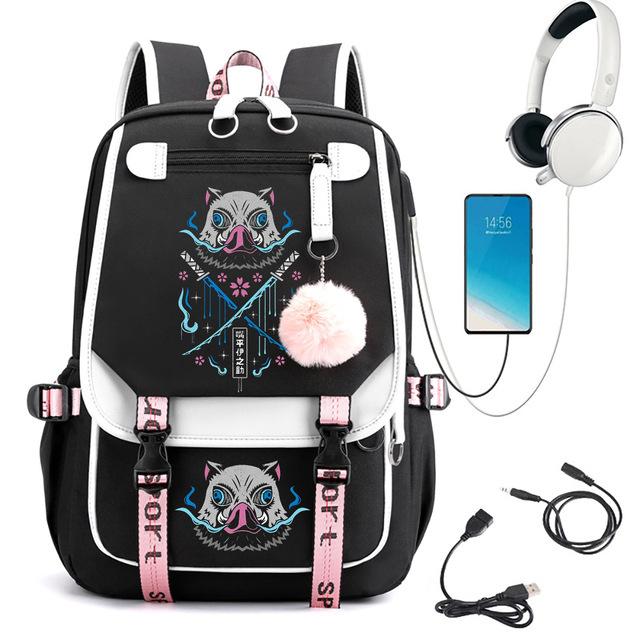 3-delige Schoolrugzakset voor Studenten Grote Capaciteit Oxford Stof Schooltas met Schouderband en Etui demon slayer backpack