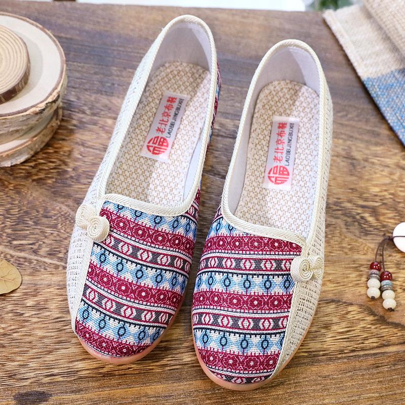 ****** and Autumn new ******* old cloth shoes women's non-slip s**t sole one-pedal single shoes linen middle-aged and elderly shoes
